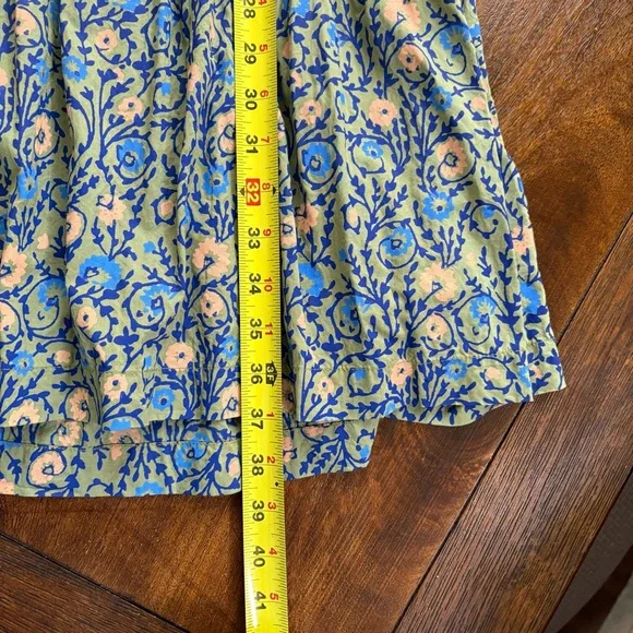 Anthropologie Penrose Tiered Tunic Dress Women Size M Floral Green Beach Boho - Picture 12 of 12